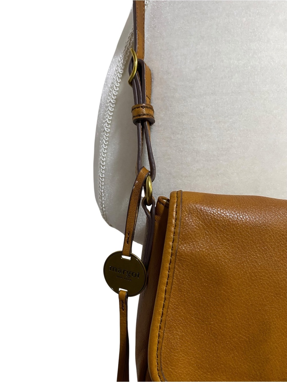 margot Tan Leather Crossbody with Turn-Lock Detail - Picture 7 of 15